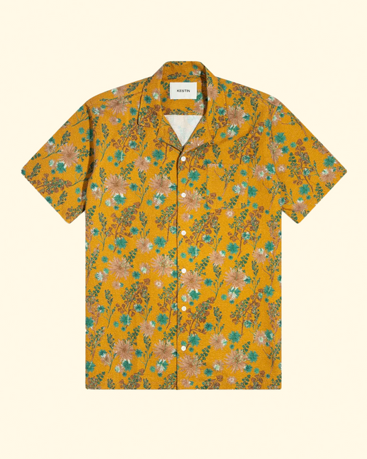 Crammond Shirt | Ochre Thistle Print