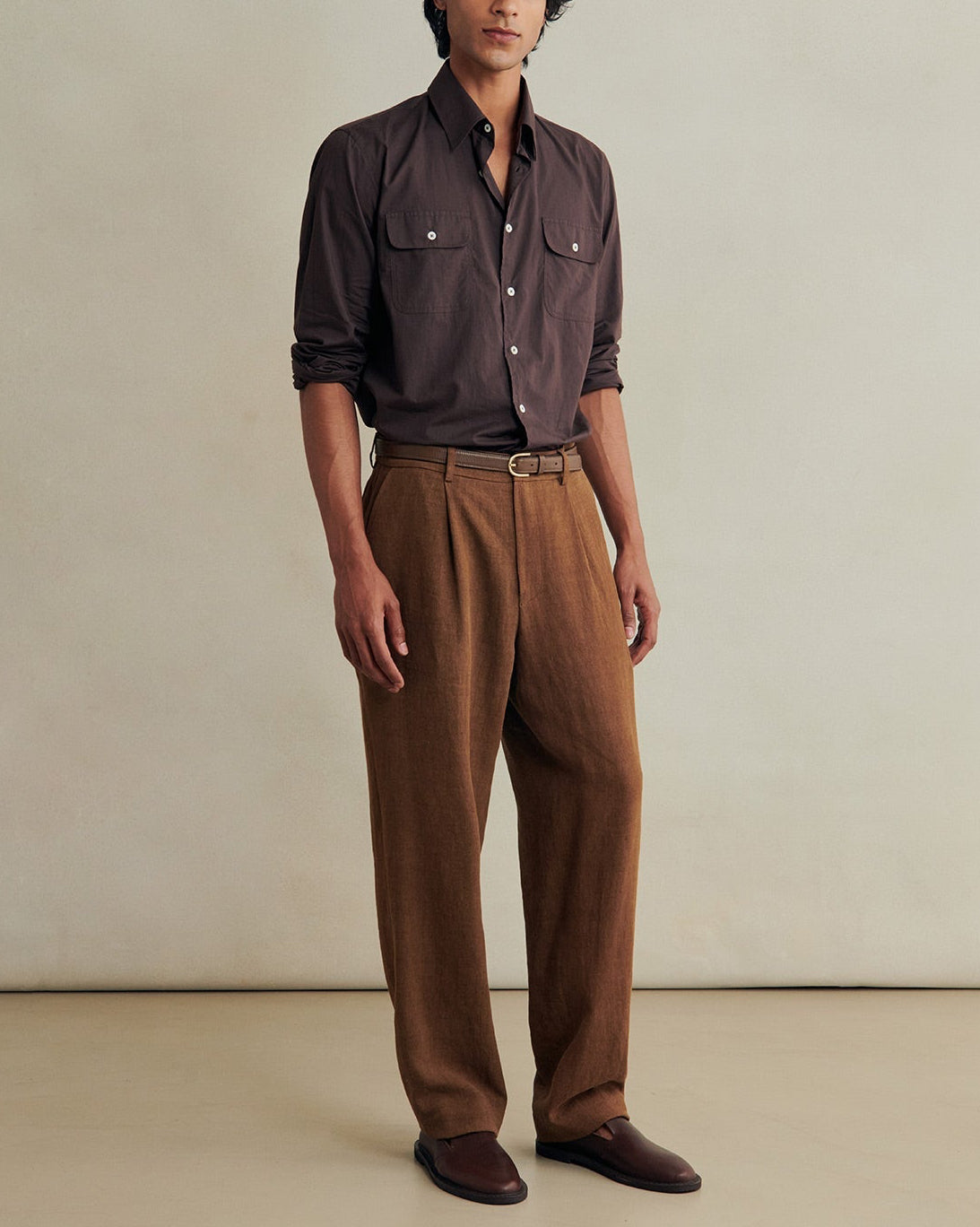 One Pleat Trousers | Cinnamon – Wright's Men