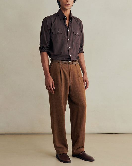 One Pleat Trousers | Cinnamon