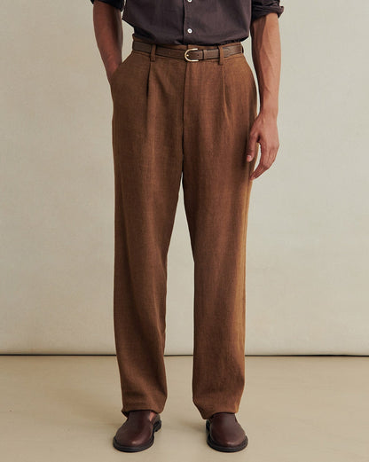 One Pleat Trousers | Cinnamon