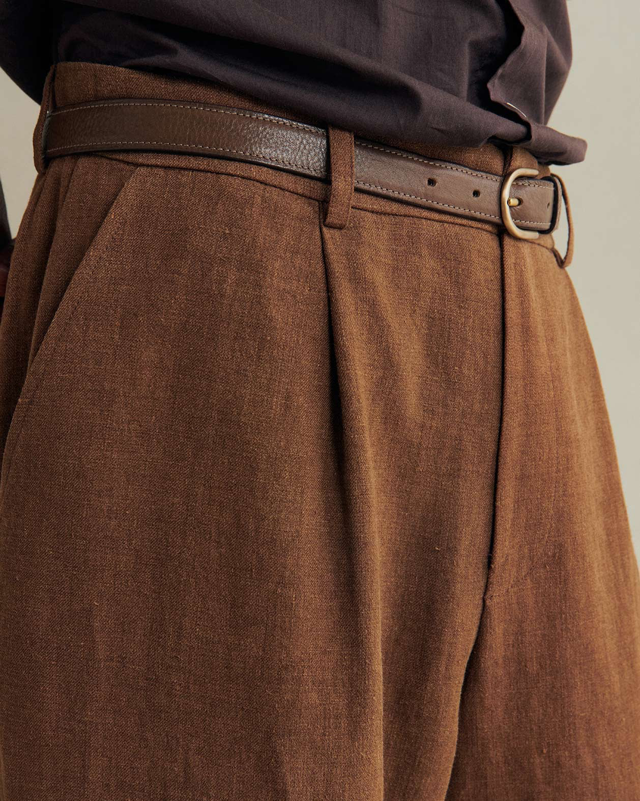 One Pleat Trousers | Cinnamon – Wright's Men