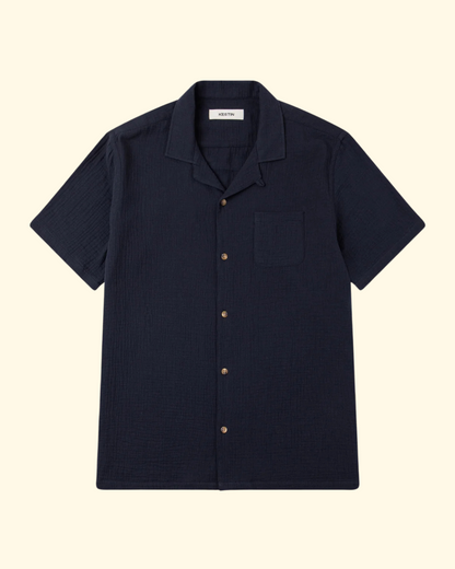 Crammond Shirt | Navy Cotton