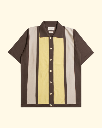 Velzy Cardigan | Brown Yellow Neto Stripe