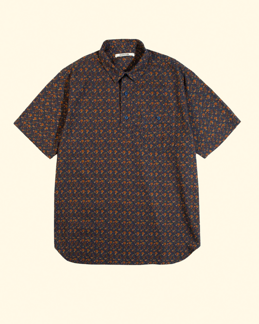 Granton Short Sleeve Shirt | Navy Thistle Print