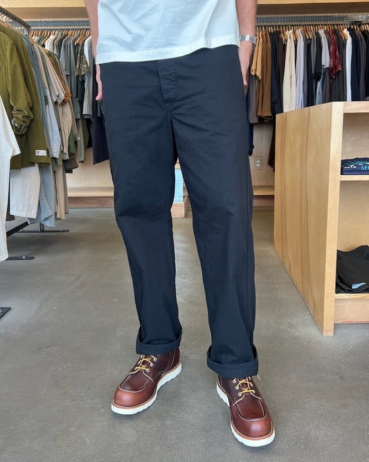 French Work Pants Herringbone Twill | Black