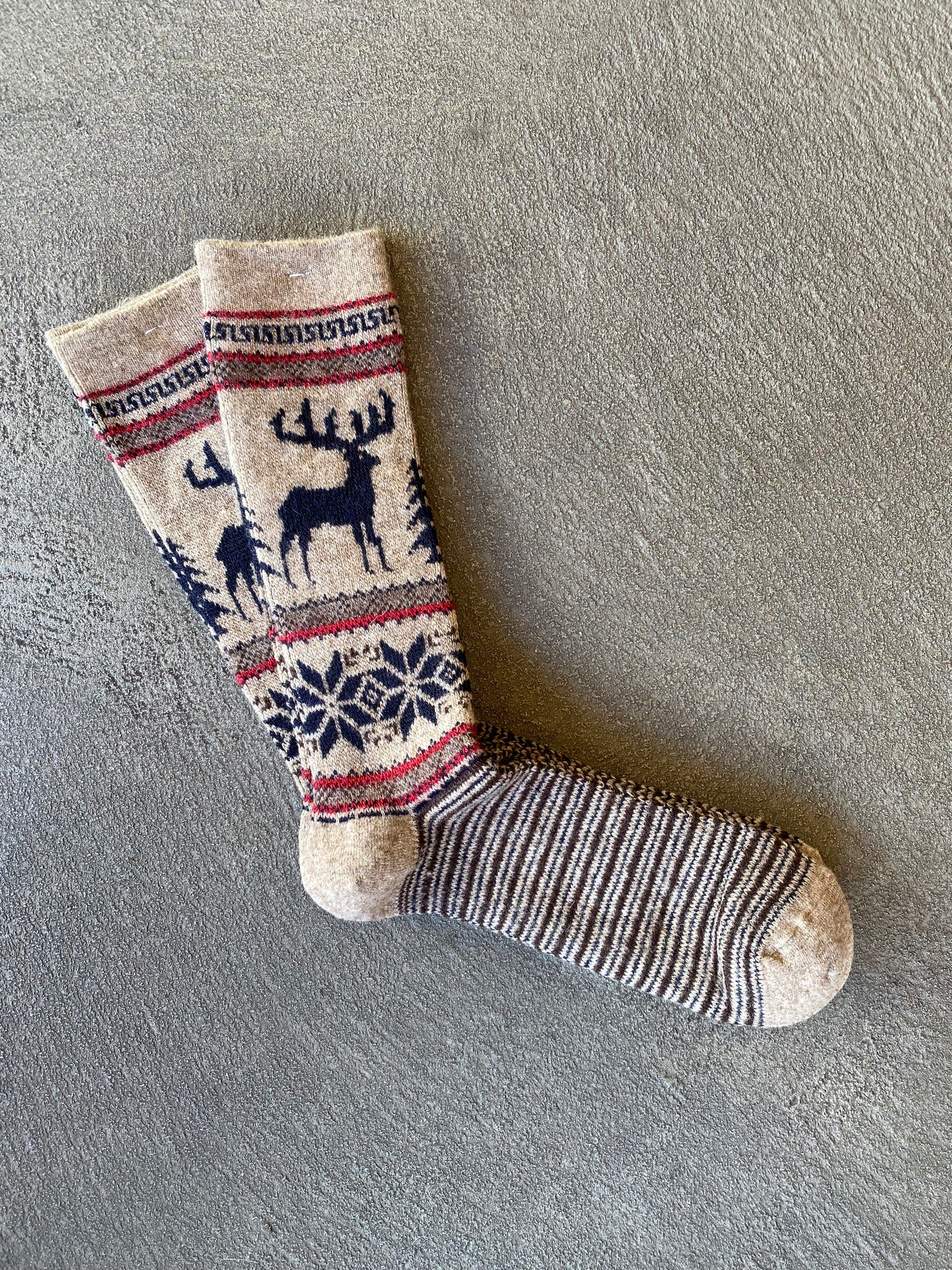 Wool Deer Snow Sock | Beige