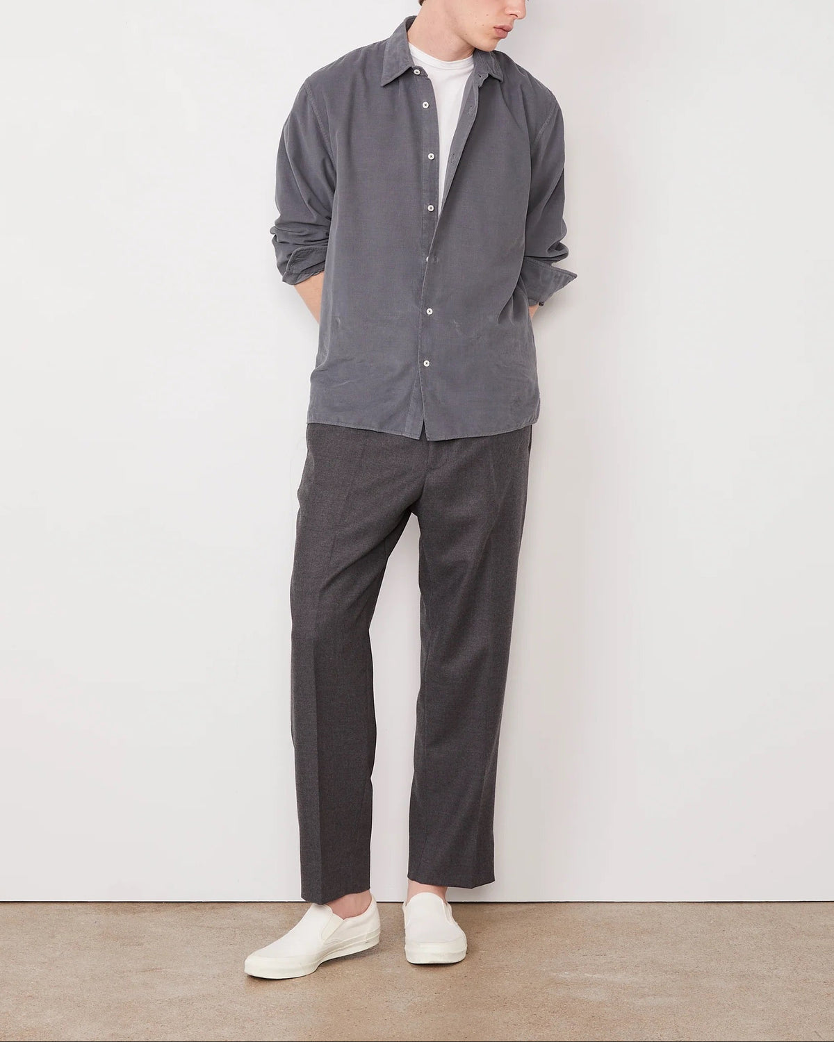 Gad Corduroy Shirt | Steel Grey