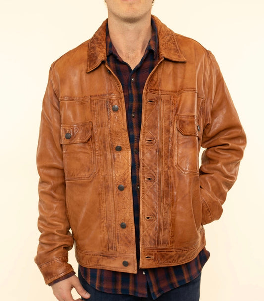 Wilson Leather Jacket | Almond Brown