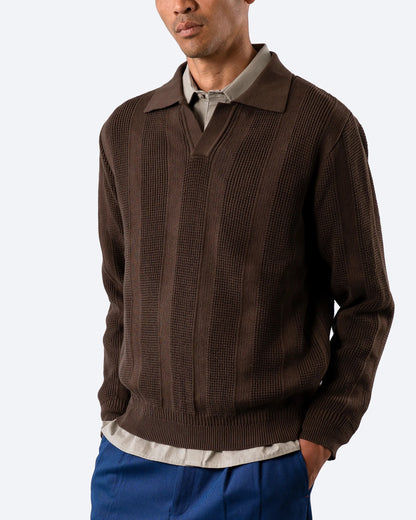 Clifford Knitted Polo | Brown