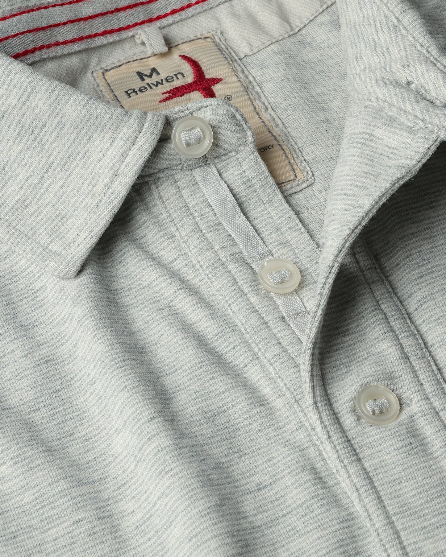 Fineline Jersey Polo | Stone & White