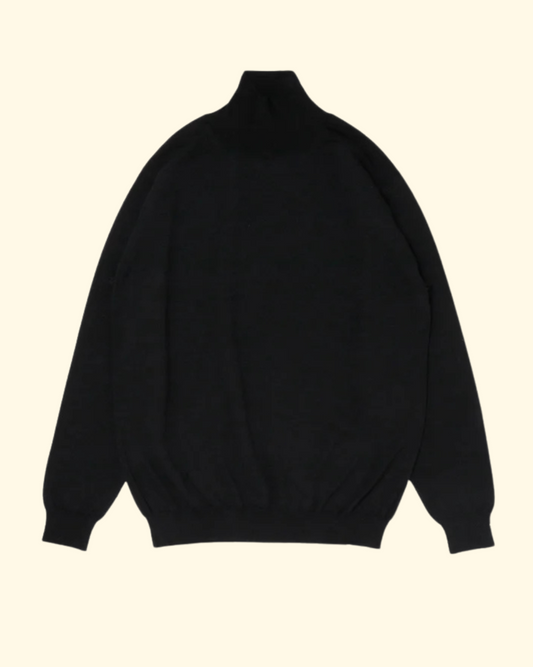 Essential High Gauge Turtleneck | Black