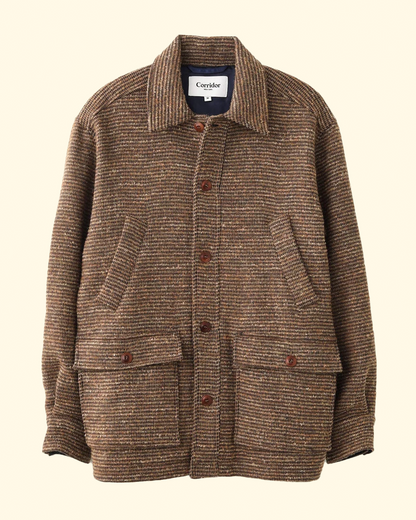 Blanket Stitch Coat | Brown