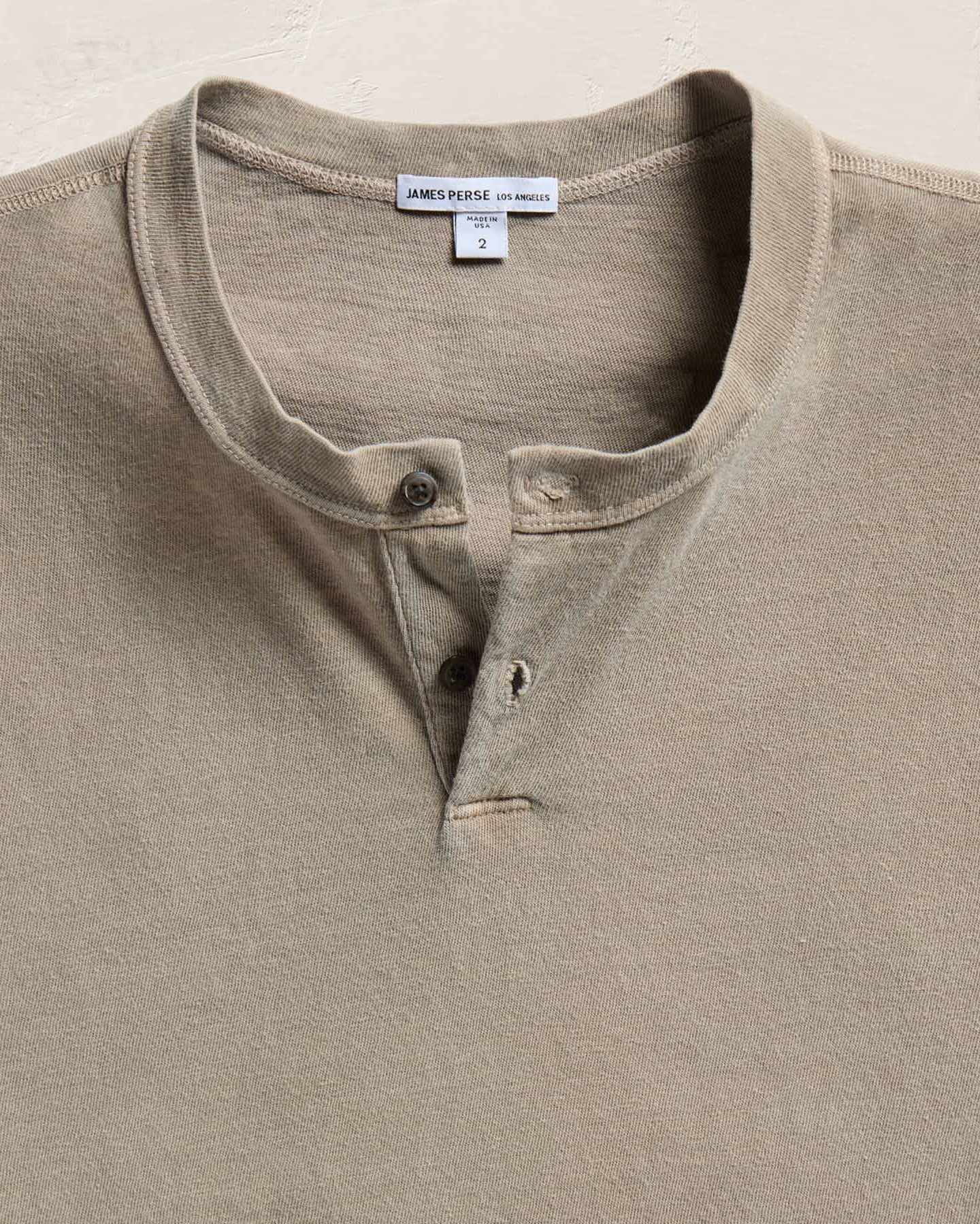 Slub SS Henley | Light Khaki Pigment
