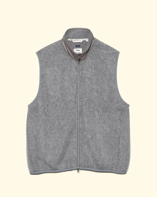 Zip-Up Mohair Vest | Heather Grey