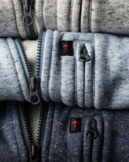 Micropile Half-Zip | Navy Fleck