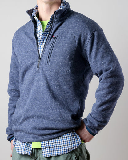 Micropile Half-Zip | Navy Fleck