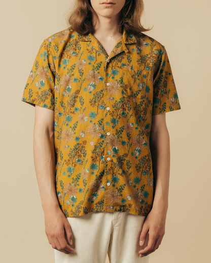 Crammond Shirt | Ochre Thistle Print