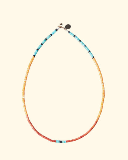 Heishi Necklace | Oyster/Coral/Turquoise