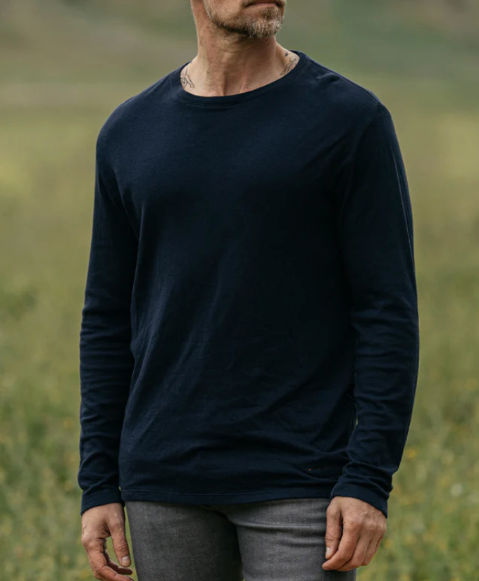 Knitted Drill Crewneck | Navy