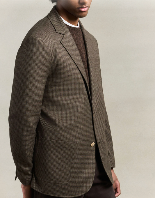 Writer's Jacket | Mini Houndstooth Olive