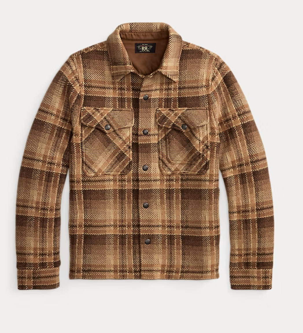Plaid Sweater Workshirt | Tan Rust Multi