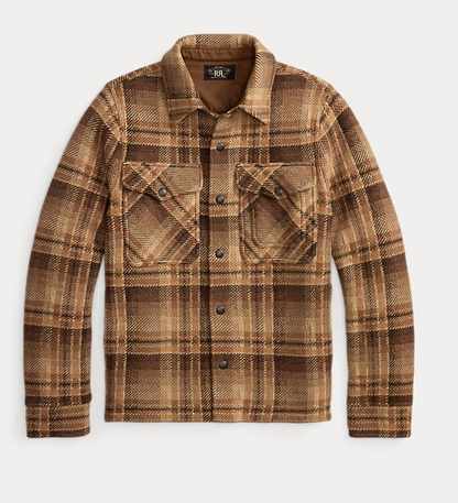 Plaid Sweater Workshirt | Tan Rust Multi
