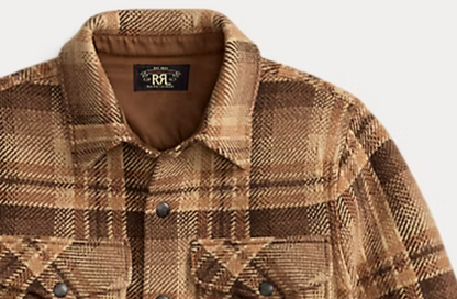 Plaid Sweater Workshirt | Tan Rust Multi