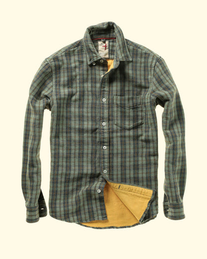 Chamois Lined Flannel | Sage Navy Plaid