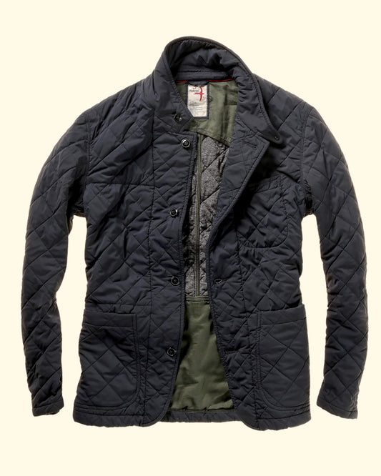 Quilted Trap Blazer | Navy