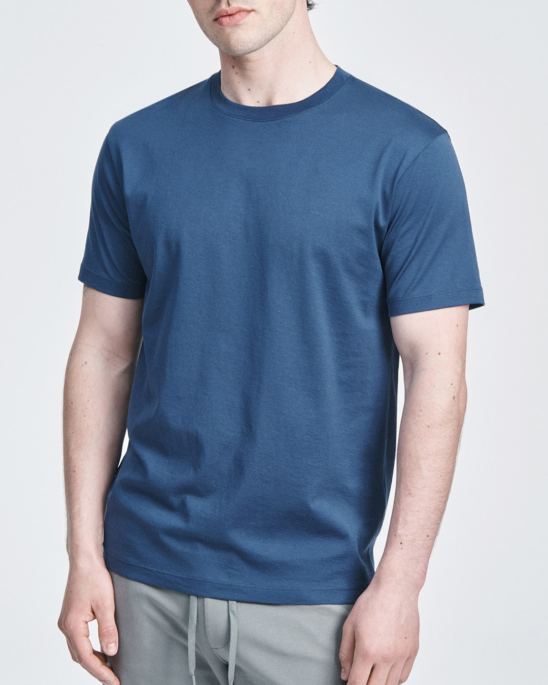 Crewneck T Shirt | Marine Blue
