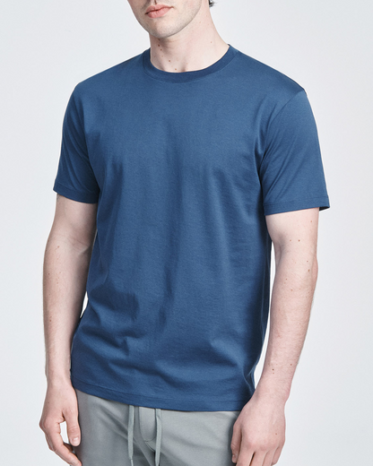 Crewneck T Shirt | Marine Blue