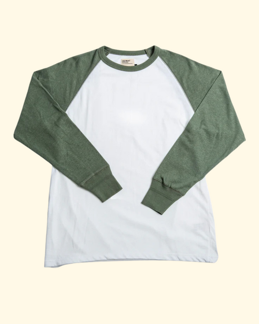 LS Raglan Tee | White and Military