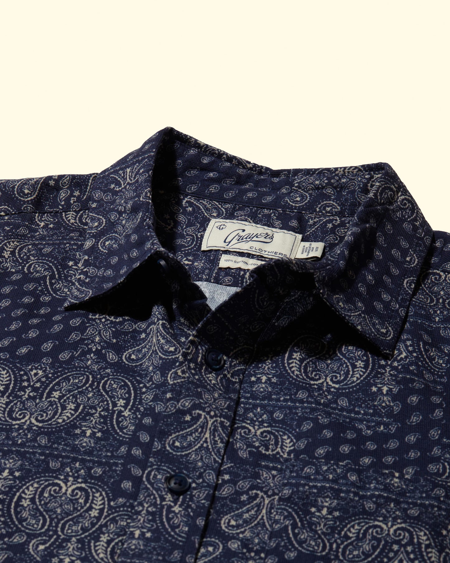 Bedford Textured Print Shirt | Bandana