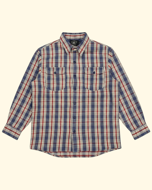 L/S Cotton Plaid Workshirt | Blue Multi