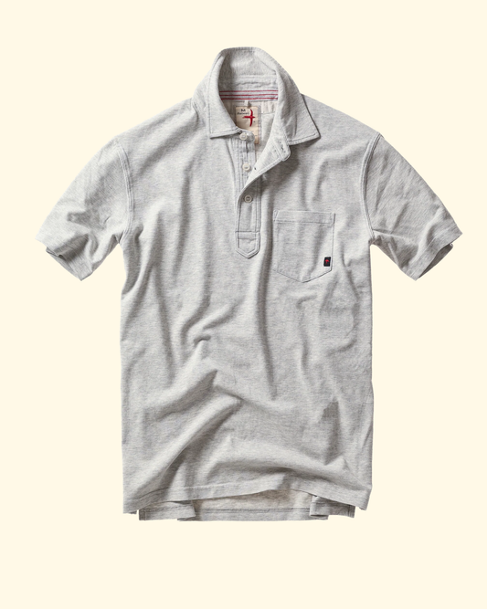 Fineline Jersey Polo | Stone & White