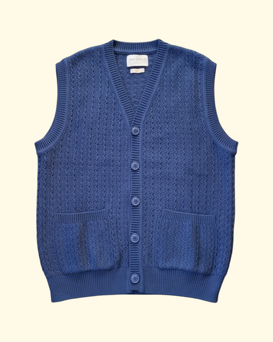 Cropper Sleeveless Cardigan | Navy
