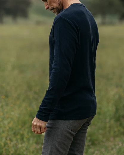 Drill Double Knit Crewneck | Navy