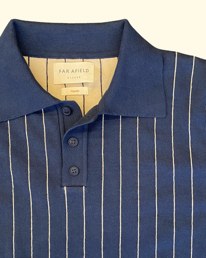 Benny Pinstripe Knit | Navy & Sand