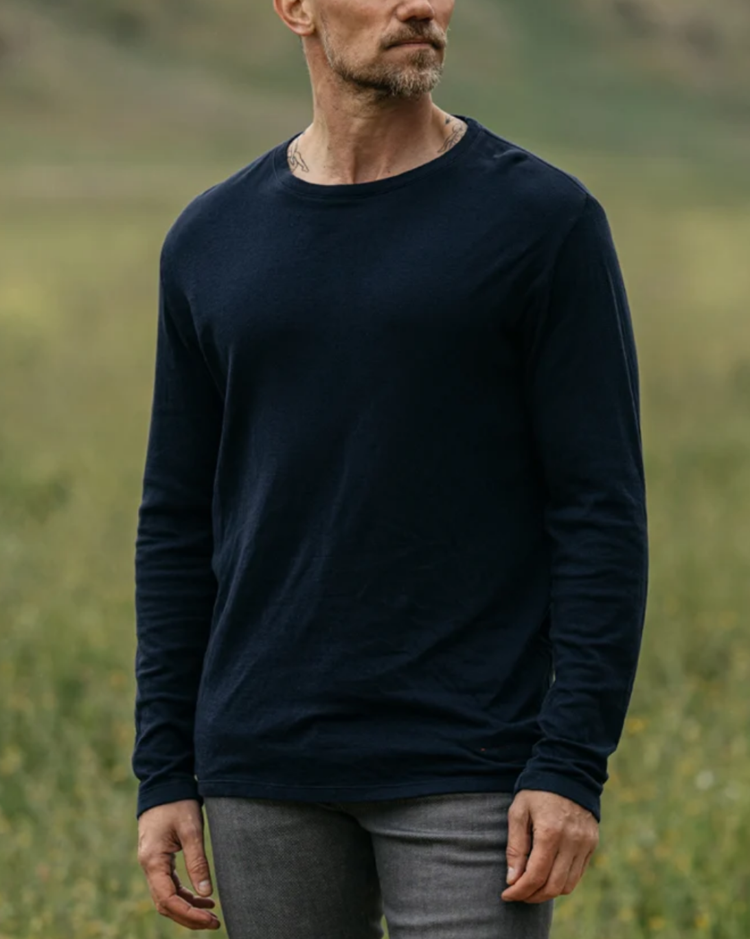 Drill Double Knit Crewneck | Navy