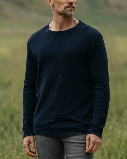 Drill Double Knit Crewneck | Navy