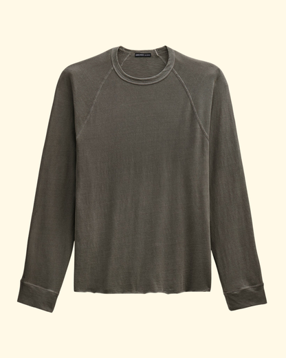 L/S Slub Raglan Crew | Army Green Pigment