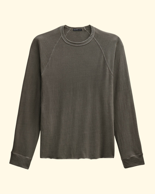 L/S Slub Raglan Crew | Army Green Pigment