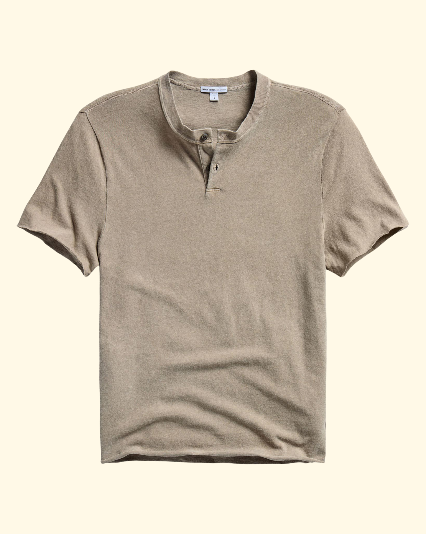 Slub SS Henley | Light Khaki Pigment