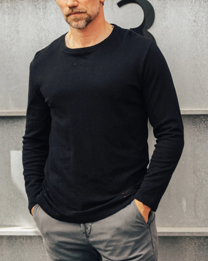 Drill Double Knit Crewneck | Black