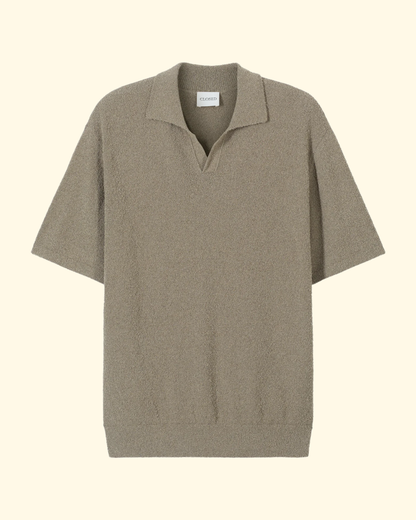 Knit Polo | Pebble Green