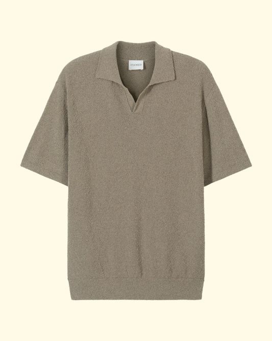Knit Polo | Pebble Green