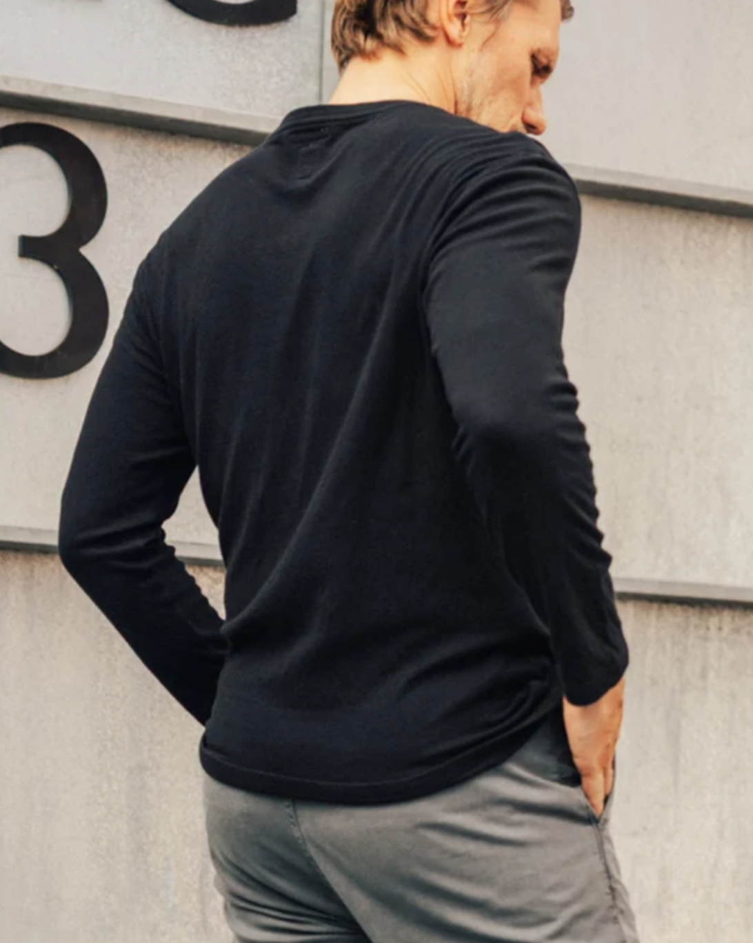 Drill Double Knit Crewneck | Black