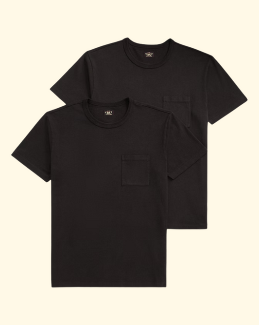 Short Sleeve Pocket T-Shirt 2-Pack | Black