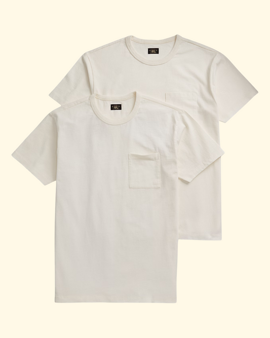 Short Sleeve Pocket T-Shirt 2-Pack | Warm White