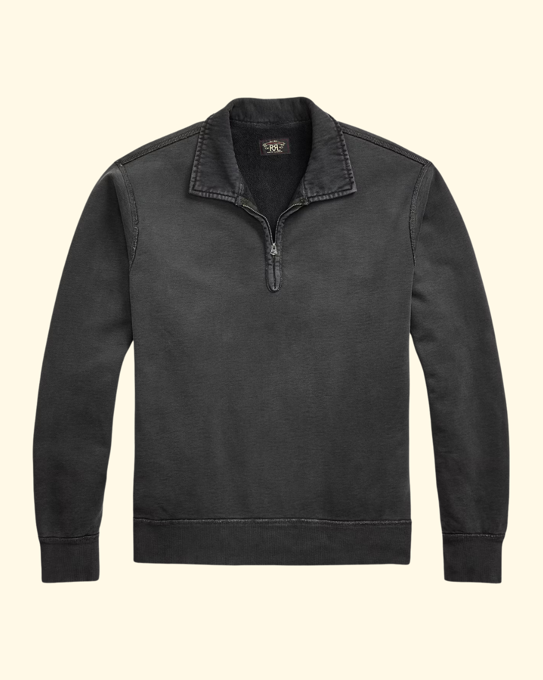 Long Sleeve Heavyweight Quarter Zip | Faded Black